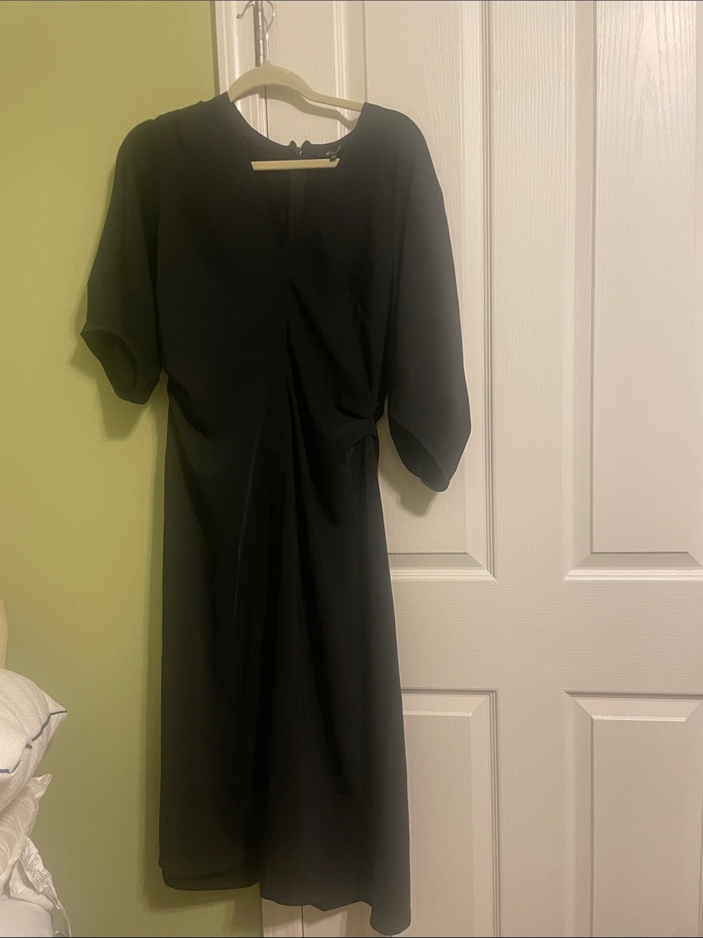 Madewell Black Midi Dress with Soft Short Sleeves
